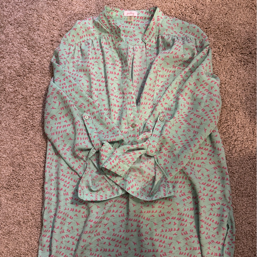 Pixley Mint Green and Pink Blouse